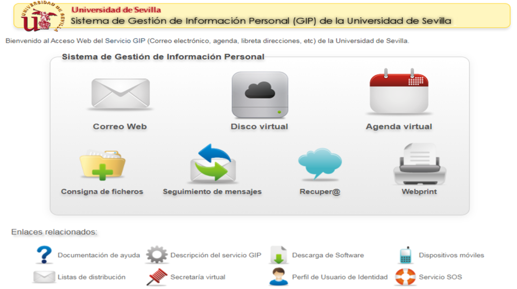 Buzonweb US ES Gestion de informacion personal universidad de Sevilla