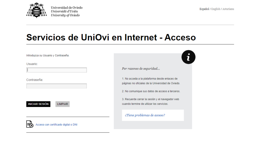 campus virtual UNIOVI - Webmail - Correo Corporativo - Intranet