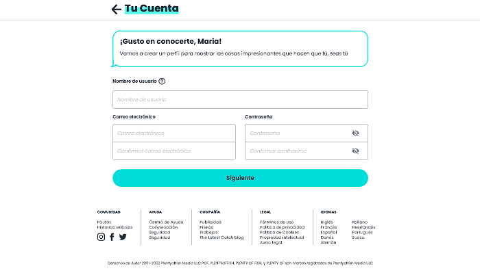 registrar datos personales en pof